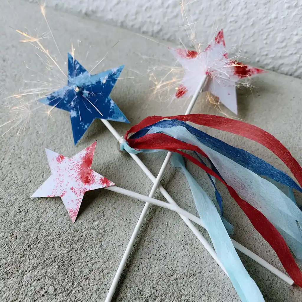 paper sparklers, one of the most loved 4th of july crafts for toddlers