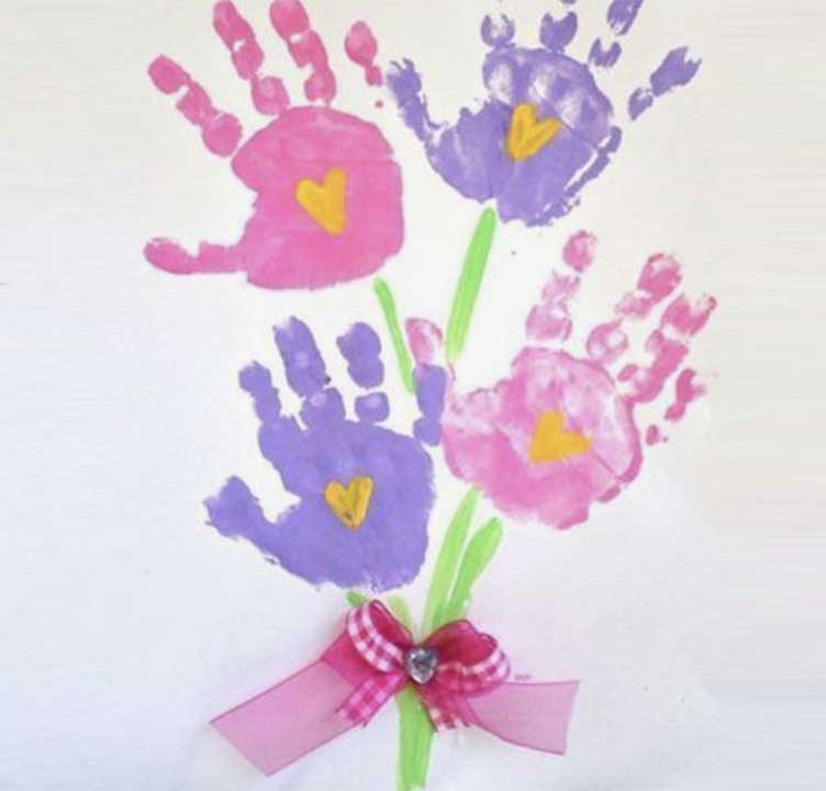 Handprint Flowers mothers day gift