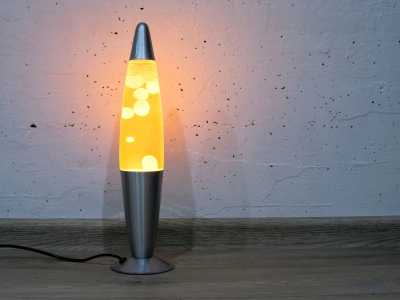 Orange lava lamp. Image complements the blog titled Preschool Science Experiments.